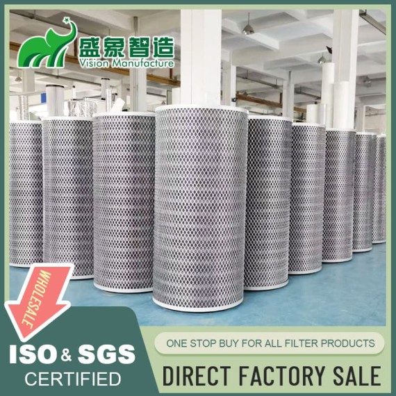 Aramid cylindrical dust filter cartridge