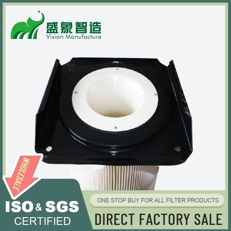 Steel square end cap dust filter cartridge