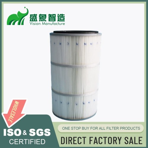 Two bolt cylindrical dust collector cartridge filter